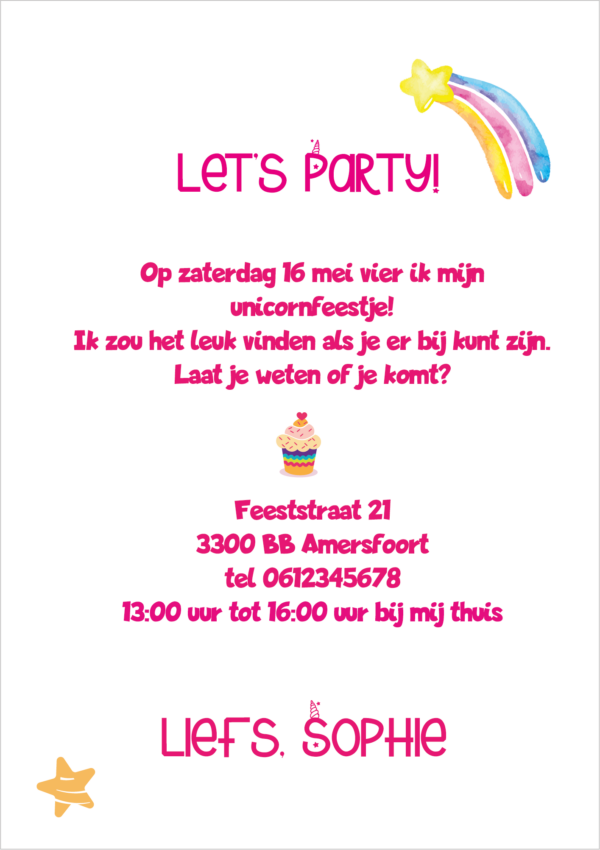 Unicorn uitnodiging
