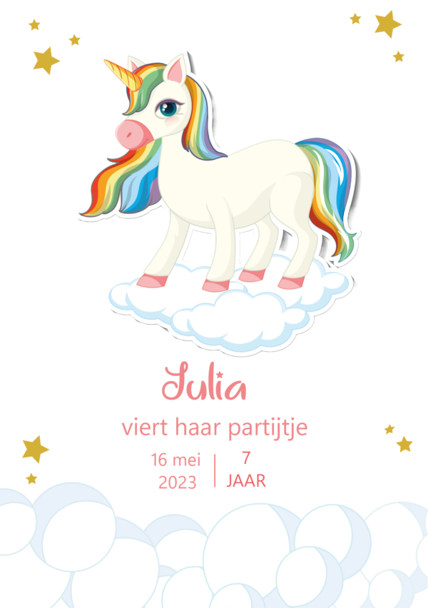 gepersonaliseerde uitnodiging unicorn