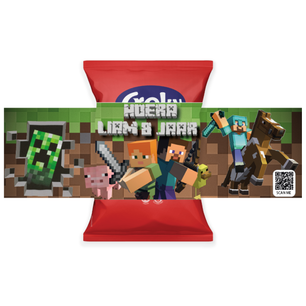 traktatie chips wikkel Minecraft