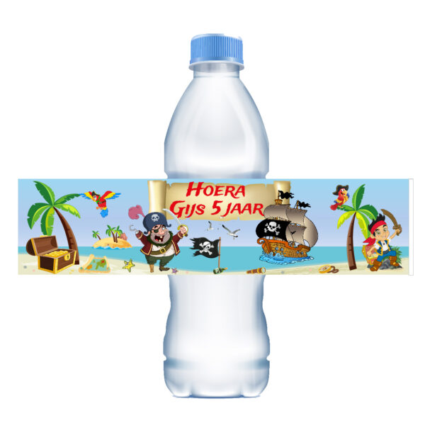 waterfles label piraten traktatie