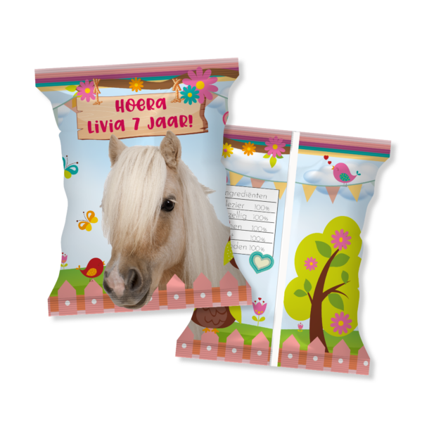 paarden chips zakje traktatie printable