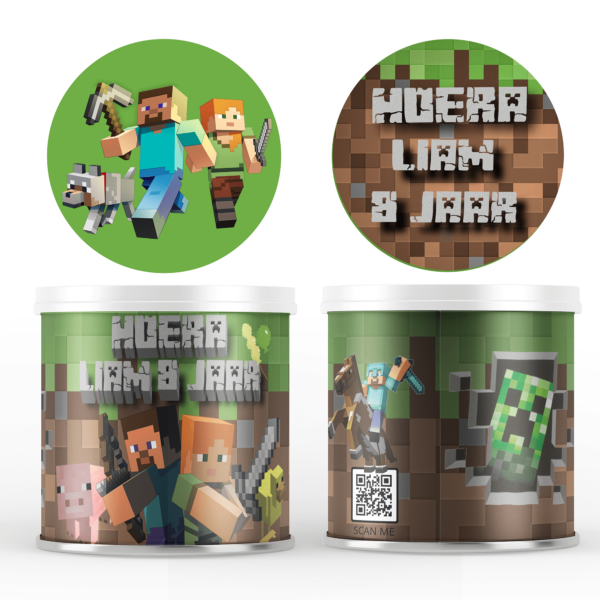 Minecraft Pringles wikkel traktatie printable