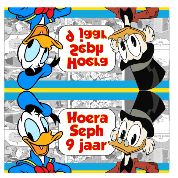 Donald Duck traktatie snoekzak label