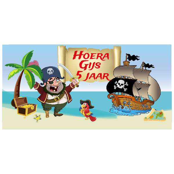 piraten traktatie snoepzak label