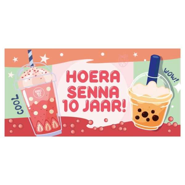 Bubble Tea traktatie snoepzak label