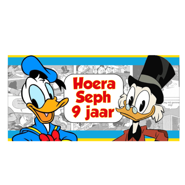 Donald Duck traktatie snoekzak label
