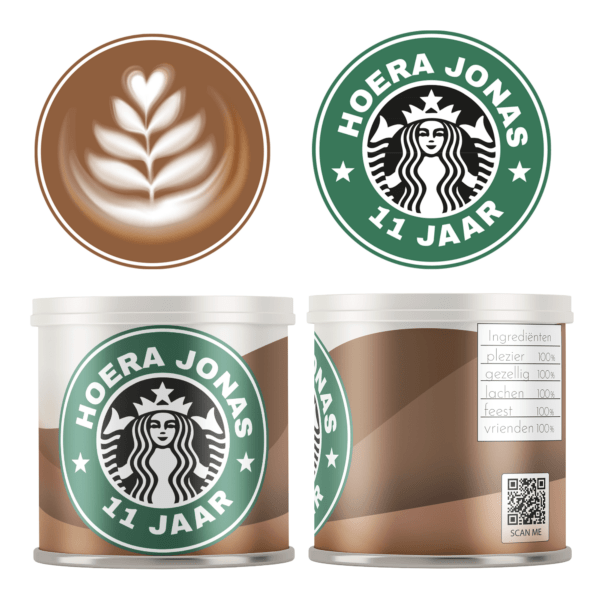 Starbucks Pringles wikkel traktatie printable