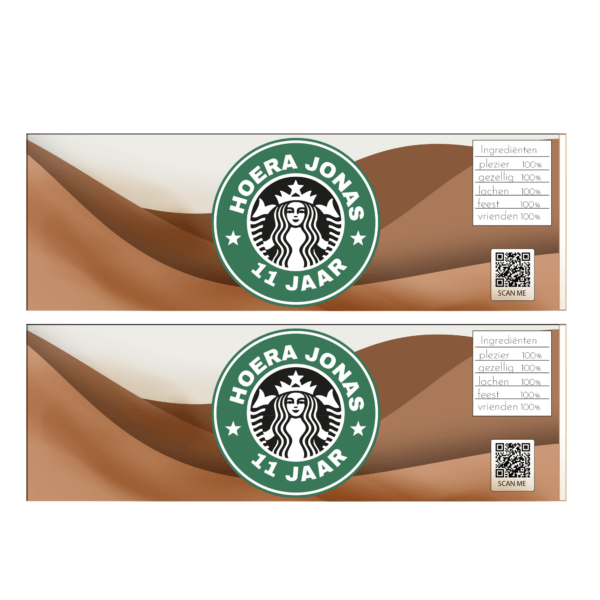 Starbucks Pringles wikkel traktatie printable