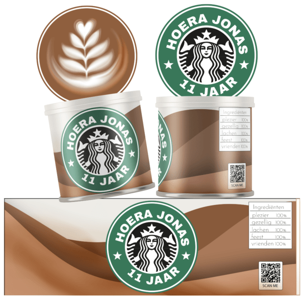Starbucks Pringles wikkel traktatie printable