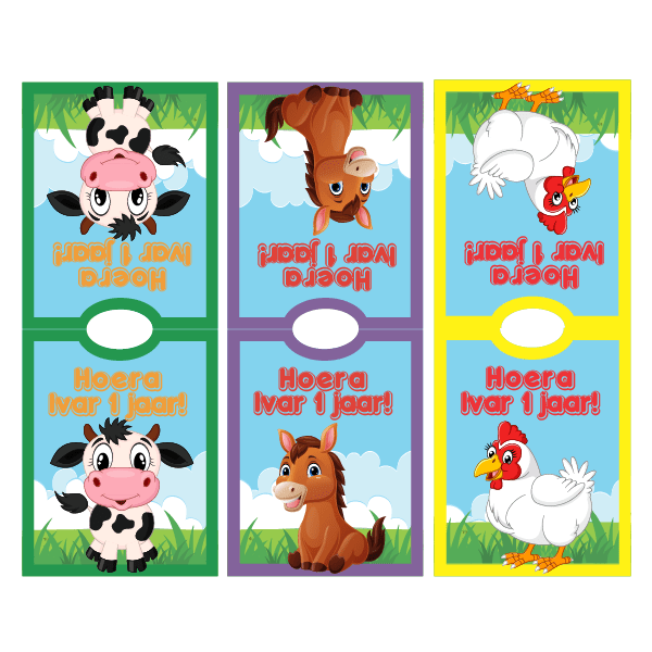 Boerderij dieren knijpfruit wikkel